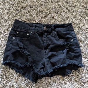 Amrican Eagle Black Ripped Jean Shorts